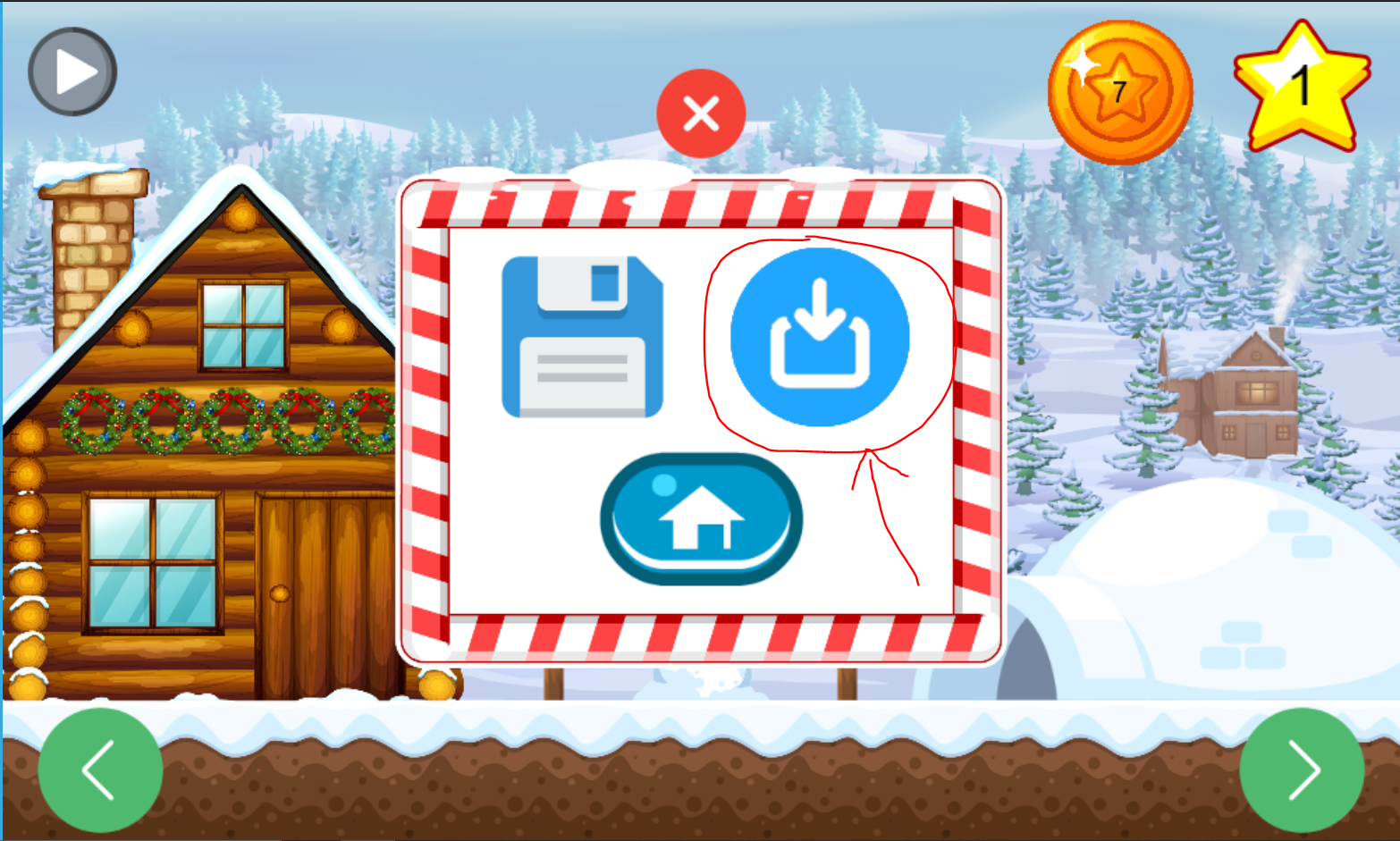 Bouton d'import (menu pause)
